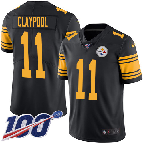 Pittsburgh Steelers #11 Chase Claypool Black Men Stitched NFL Limited Rush 100th Season Jersey->pittsburgh steelers->NFL Jersey
